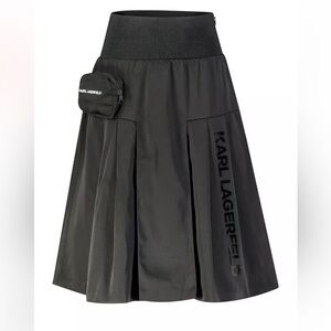 Karl Lagerfeld Pleated Neoprene Skirt w/ Removable Pocket NWOT